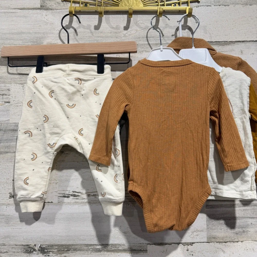 Rylee + Cru Cat&Jack Osh Kosh Baby Boy 3-12m Brown Cream Bundle Nordic Boho GUC*